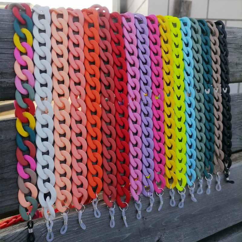 Plastic Chain Manufacturer - Fashion Plastic Link Chain Strap Holder Lanyard Eyeglass Cord Matte Acrylic