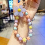 手机绳生产厂家-女士时尚潮流马卡龙色手机绳INS风手工串珠腕带蝴蝶结