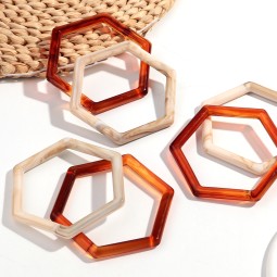 Hexagonal Bracelet Supplier - Factory Price New Hexagonal Plastic Bracelet Elegant Vintage Geometric Stackable