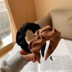 头带工厂-新到设计师女士头带褶皱纯色宽边发带优雅