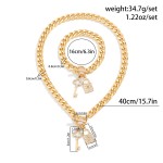 Love Heart Set Factory - Fashion Custom Alloy Love Heart Shape Lock Choker Necklace Minimalist 18k Sliver Plated Chunky