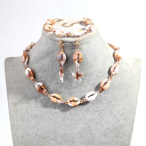 Shell Jewelry Set Supplier - Bohemian Jewelry 2025 Holiday Trend Beach Accessories Starfish Earrings Conch Bracelet