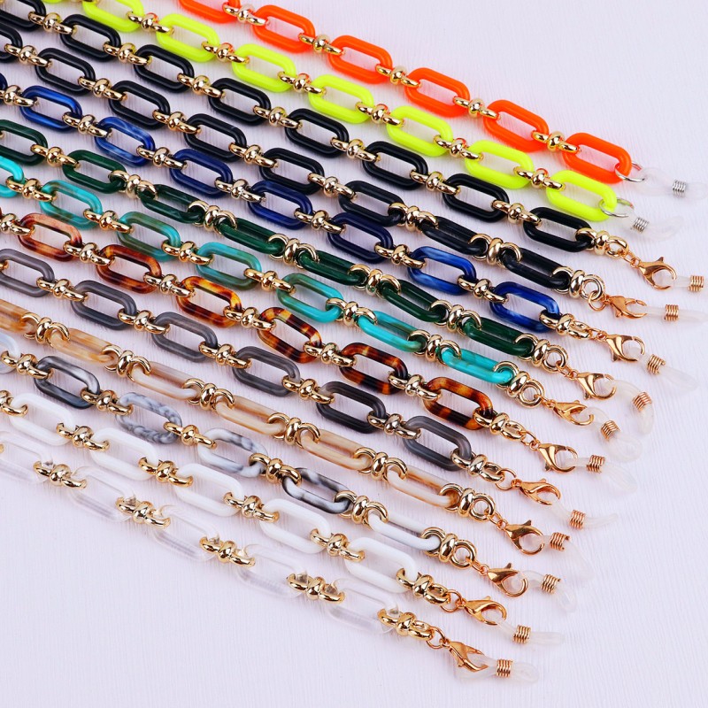 Eyeglass Holder Manufacturer - 2025 Fashion Neck Eyeglass Holder Reading Glasses Chain for Covers Gold Acrylic