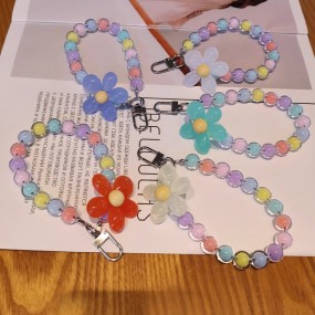 Phone Rope Manufacturer - Women's Fashion Trend Macaron Colored Phone Rope INS Wind Handmade Beaded Wrist Bow