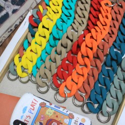 Short Chain Supplier - Sweet Joker Short Chain Bag Resin Jewelry Candy Color Frosted Surface Acrylic Cuban Link