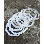 Resin Bracelet Supplier - Fashion Summer Marble Resin Colorful Student Folded Wear Elastic Acrylic Set