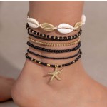 Stone Anklet Factory - Hot Selling Europe and United States Popular Stone Anklet Rice Bead Stone Crystal Sea Starfish