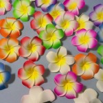 花朵发饰供应商-热销人造鸡蛋花泡沫花时尚侧发饰带刘海夹
