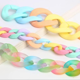 Candy Chain Supplier - Spring Summer Popular Candy Color Macaroon Custom Length Chain Necklace Decoration