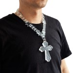 Punk Necklace Supplier - 2024 Street Boy Fashion Jewelry Clear Barbed Chain Punk Acrylic Jesus Cross