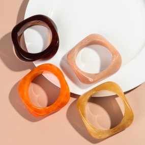 Designer Bangle Manufacturer - Vintage Chunky Boho Fashion Designer Jewelry Resin Geometric Marble Acrylic