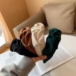 头带工厂-新到设计师女士头带褶皱纯色宽边发带优雅