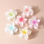百合发夹工厂-时尚热销百合泡沫花时尚侧发夹12件套海滩发夹