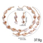 Shell Jewelry Set Supplier - Bohemian Jewelry 2025 Holiday Trend Beach Accessories Starfish Earrings Conch Bracelet