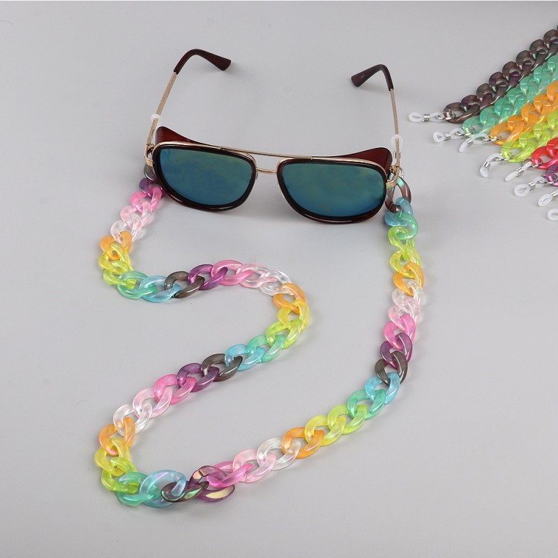 UV Chain Factory - Yiwu Factory Popular New UV Chain Multicolor Mask Plastic Eyeglasses Frame Sunglasses Necklace