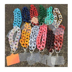 手工链生产厂家-Ins新热销手工手机吊坠配饰激光大理石纹亚克力链