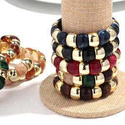 Fashionable Bracelet Manufacturer - Bestselling Fashionable and Unique Women's Hand Jewelry Bangles Geometric CCB Gold