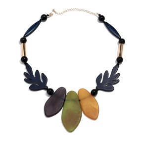 Acrylic Choker Factory - Casual Ethnic Style Acrylic Choker Statement Jewelry Irregular Resin Geometric Leaf