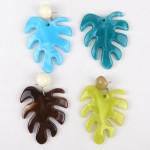 Leaf Charm Manufacturer - Hot Holiday Leisure Fashion Jewelry Musa Basjoo Leaves Charm Resin Palm Smooth Acrylic Leaf