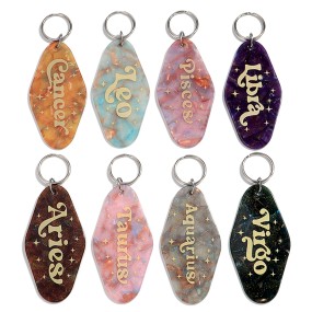 Sequin Keychain Factory - In Stock Creative Sequin Motel Keychain Personalized Luggage Tags Custom 12 Constellations