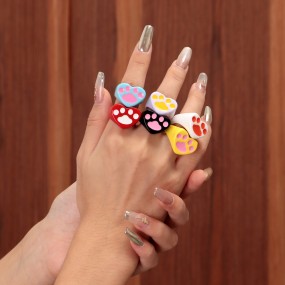 Plastic Rings Factory - Factory Price Cartoon Cute Plastic Rings Animal Jewelry Student Accessories Colorful Heart
