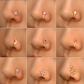 Nose Ring Manufacturer - Fashion Punk Body Jewelry No Piercing Perforation Nose Ring Clip Rock Hip Hop Septum Nose Ring
