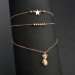 Summer Anklet Supplier - Wholesale 2023 Summer Beach Hawaiian Ankle Chain Pineapple Pendant Anklet Alloy Star Beaded