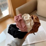 头带工厂-新到设计师女士头带褶皱纯色宽边发带优雅