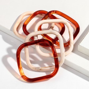 Fine Bangles Manufacturer - Wholesale Simple Geometric Fine Bangles Jewelry Autumn Winter Amber Beige Stackable