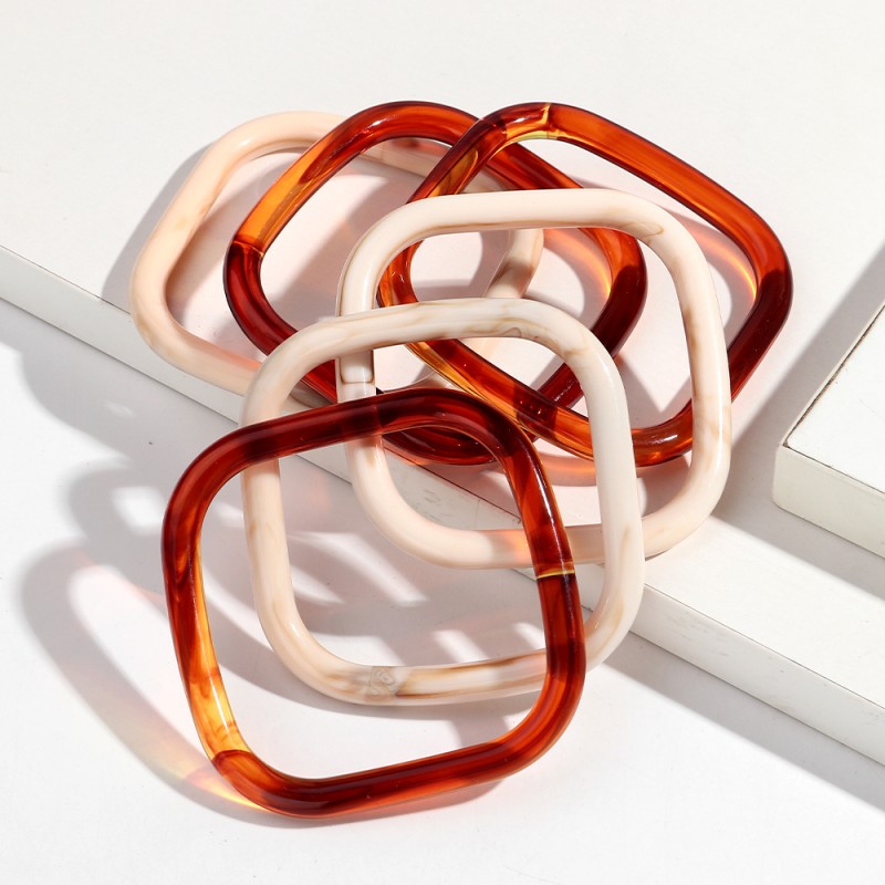 Fine Bangles Manufacturer - Wholesale Simple Geometric Fine Bangles Jewelry Autumn Winter Amber Beige Stackable