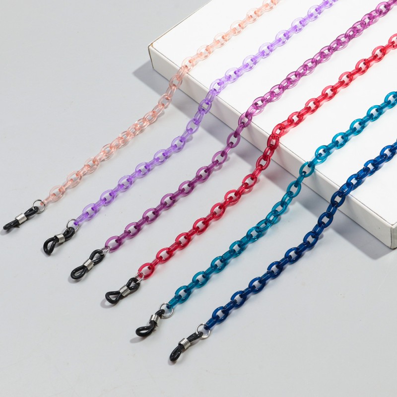 Resin Chain Supplier - Fashion 2024 New Eyewear Accessory Resin Chain Colorful Transparent Jelly Thin Mini Buckle