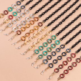 Resin Chain Factory - Wholesale Europe American New Resin Chain Thin Sunglasses Holder Personality Amber Marble