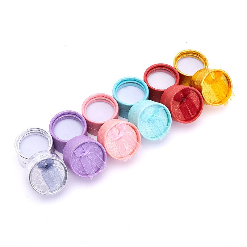 Jewelry Box Factory - OEM 5.5*5.5*3.5cm Bow Circular Ring Ear Stud Box