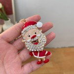 圣诞老人钥匙扣厂家-可定制钻石水晶可爱圣诞礼品
