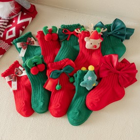 Christmas Socks Manufacturer - OEM Children's Bow Deer Cartoon Baby Socks