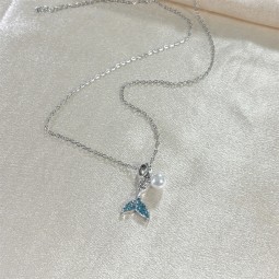 Stainless Steel Necklace Manufacturer - OEM Alloy Pendant Pearl Ladies Jewelry