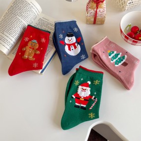 Christmas Socks Manufacturer - OEM Snowman Santa Claus Cartoon Crew Socks