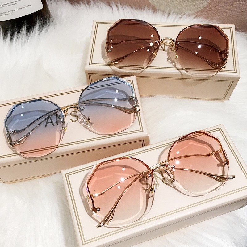 No Frame Sunglasses Factory - OEM Transparent Ocean Gradient Pink Glasses