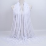 Silk Scarf Factory - OEM 20 Colors Lace Hollow Fringe Long Shawl