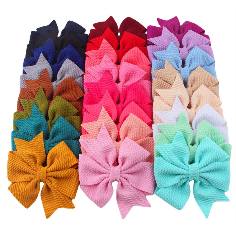 Hair Bows Factory - OEM 24pcs 3.7 Inch Grosgrain Ribbon Baby Girls