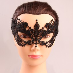Lace Mask Factory - OEM Black Half Face Mask Mystery Halloween Accessories