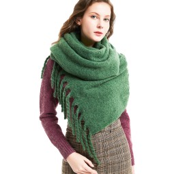 Winter Scarf Factory - OEM Lady Warm Long Pure Color Cashmere Shawl