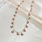 Cherry Bracelet Factory - OEM Red Cherry Pendant Around Chains for Women