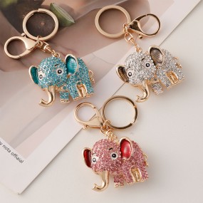 Elephant Keychain Manufacturer - OEM Cartoon Color Diamond Small Gift