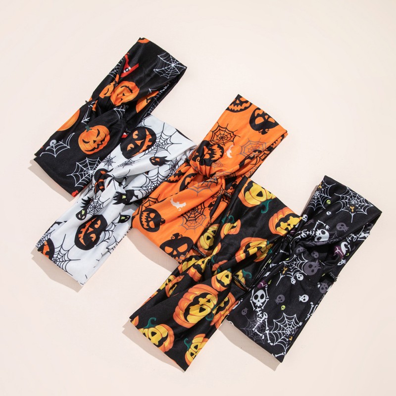 Halloween Headband Factory - OEM Double Layer Pumpkin Skull Spider Band