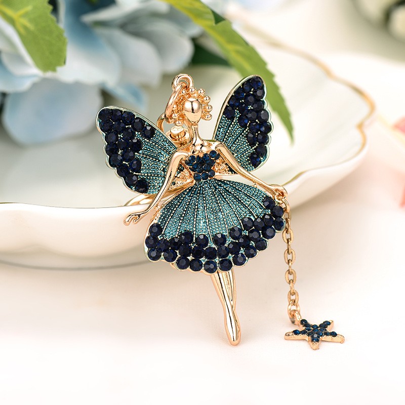 Ballerina Keychain Manufacturer - OEM Flower Fairy Rhinestone Butterfly Gift