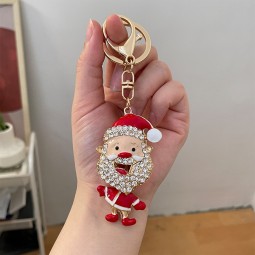 圣诞老人钥匙扣厂家-可定制钻石水晶可爱圣诞礼品