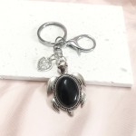 乌龟钥匙扣工厂-可定制天然石海洋生物钻石心形饰物