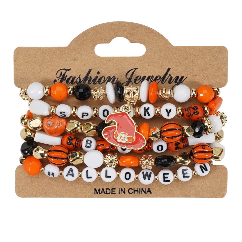 Halloween Bracelet Manufacturer - OEM Crystal Polymer Clay Beaded Bangle