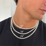 Pearl Necklace Manufacturer - OEM Men's Single Layer Beaded Stainless Steel